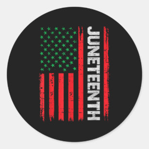 Juneteenth Freedom Usa Flag June 19th 1865 African Classic Round Sticker