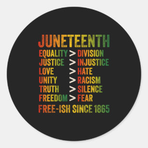 Juneteenth Freeish Since 1865 Black History Women Classic Round Sticker