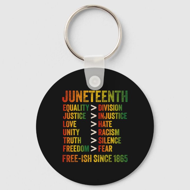 Juneteenth Freeish Since 1865 Black History Women  Key Ring (Front)