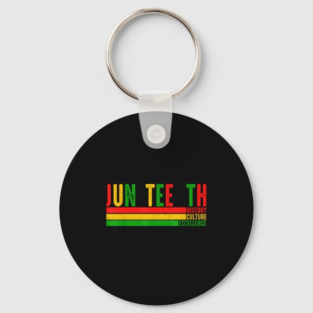 Juneteenth funny black pride african american key ring (Front)