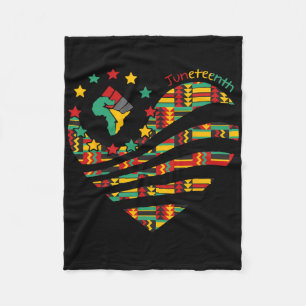 Juneteenth Heart Black History Afro American Afric Fleece Blanket