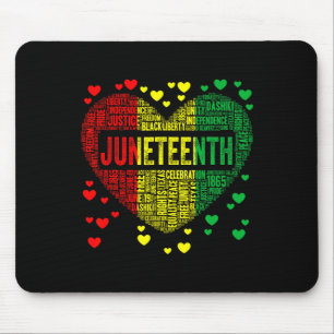 Juneteenth Heart Black History Afro American Afric Mouse Pad