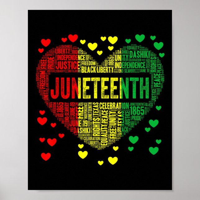 Juneteenth Heart Black History Afro American Afric Poster (Front)