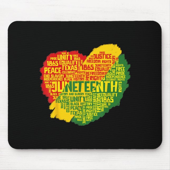 Juneteenth heart black history afro american mouse pad (Front)