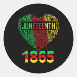 Juneteenth Heart Black History Afro American Women Classic Round Sticker