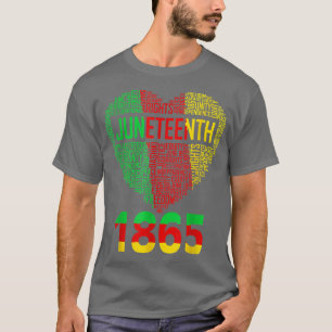 Juneteenth Heart Black History Afro American Women T-Shirt