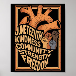 Juneteenth Heart Black History Month African Melan Poster