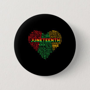 Juneteenth Heart Freedom African American Teen Gir 6 Cm Round Badge