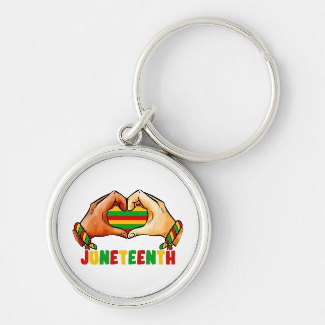 Juneteenth Heart  Key Ring (Front)