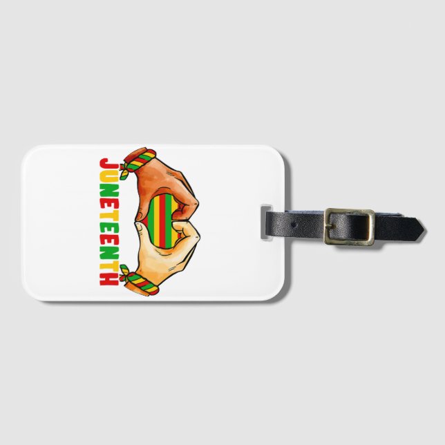 Juneteenth Heart  Luggage Tag (Front Horizontal)