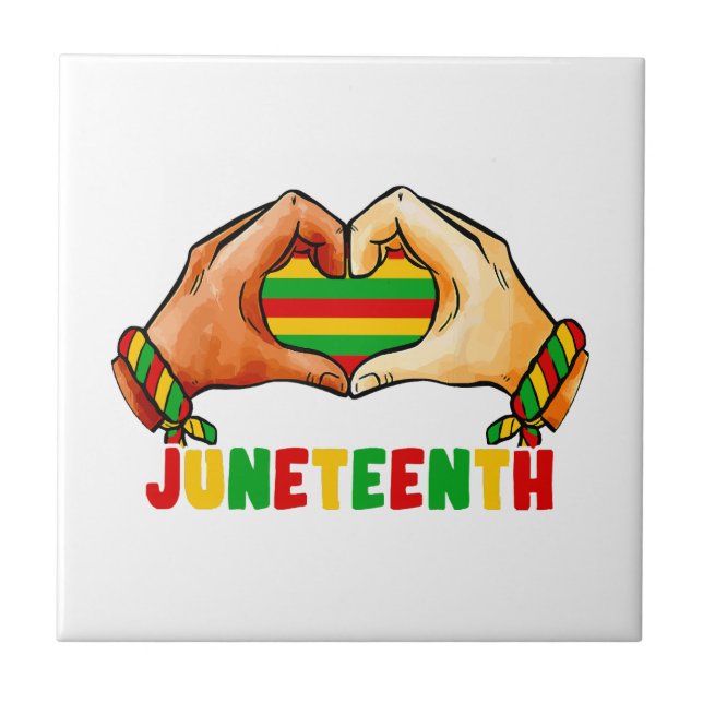Juneteenth Heart  Tile (Front)