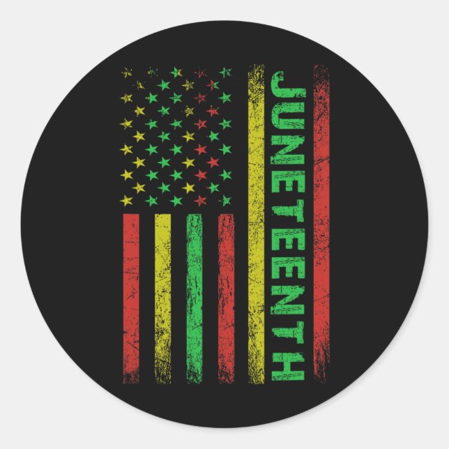 Juneteenth In A Flag Black History Juneteenth  Classic Round Sticker (Front)