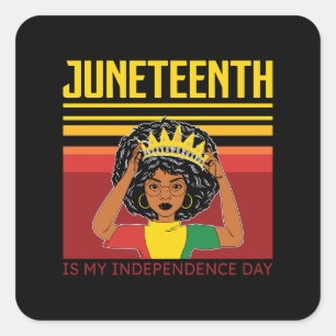 Juneteenth   Independence   Afro Woman Square Sticker