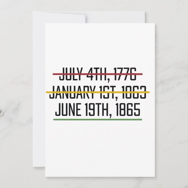 Juneteenth Independence Day Black History   Holiday Card (Front)