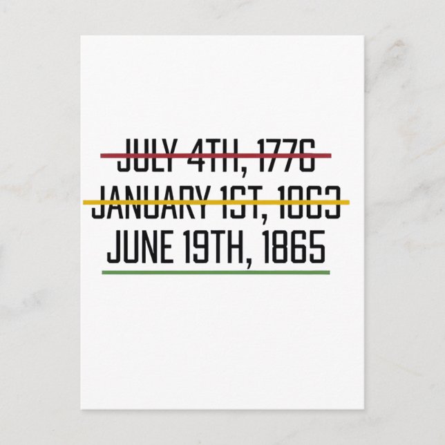 Juneteenth Independence Day Black History   Invitation Postcard (Front)