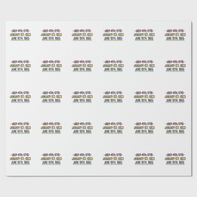 Juneteenth Independence Day Black History   Wrapping Paper (Flat)