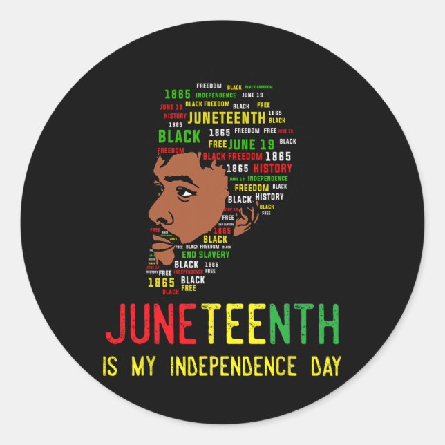 Juneteenth Independence Day Black Men Fathers Day  Classic Round Sticker (Front)