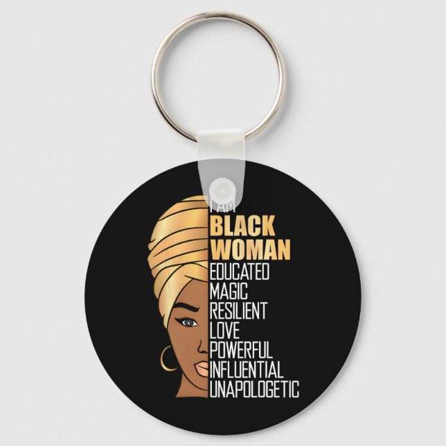Juneteenth Independence Day Women Black American F Key Ring (Front)