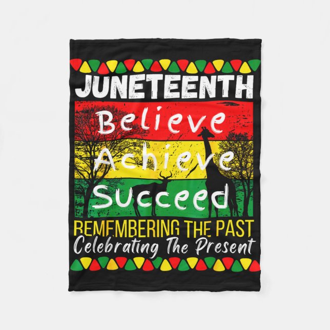 Juneteenth is independence day black pride melanin fleece blanket (Front)