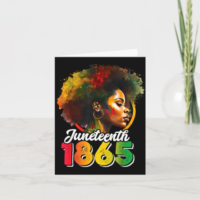 Juneteenth is independence day shirt womens black card (Front)