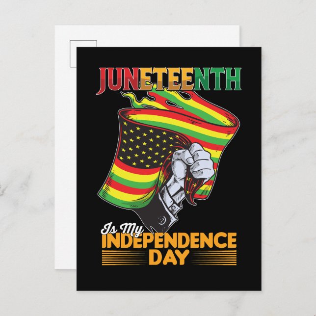 Juneteenth Is My Independence Day Black Freedom Invitation Postcard (Front/Back)