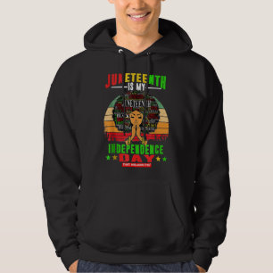 Juneteenth Is My Independence Day Cute Afro Woman  Hoodie