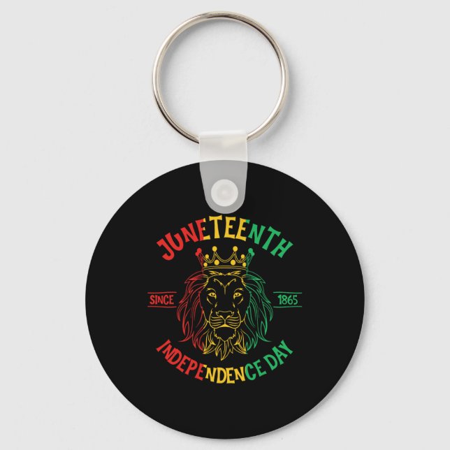 Juneteenth Is My Independence Day Lion Free-ish Si Key Ring (Front)