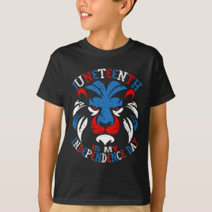 Juneteenth Is My Independence Day Lion Head Red Wh T-Shirt