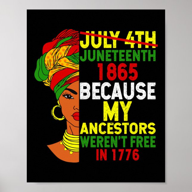 Juneteenth Is My Independence Day Not July 4th Bla Poster (Front)