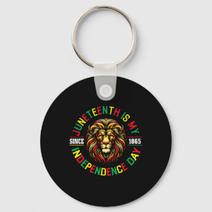 Juneteenth Is My Independence Day Since 1865 Lion Key Ring