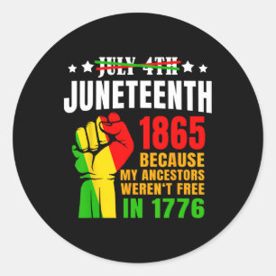 Juneteenth June 1865 Black History African America Classic Round Sticker