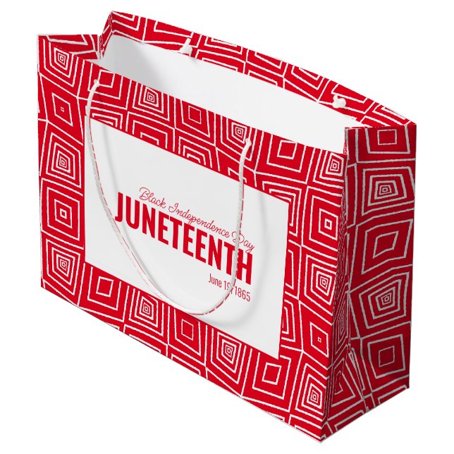 JUNETEENTH June 19 1865 Black Freedom Day Large Gift Bag (Back Angled)