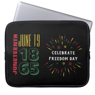 Juneteenth June 19 1865 Black History Fireworks Laptop Sleeve