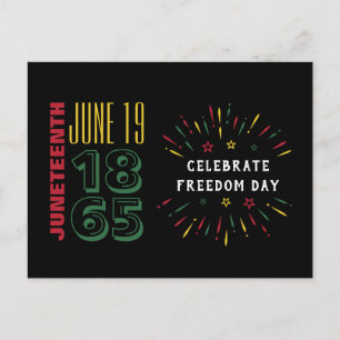 Juneteenth June 19 1865 Black History Fireworks Postcard