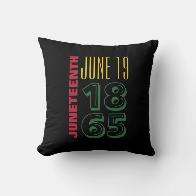 Juneteenth June 19 1865 Typography Black History Cushion (Front)