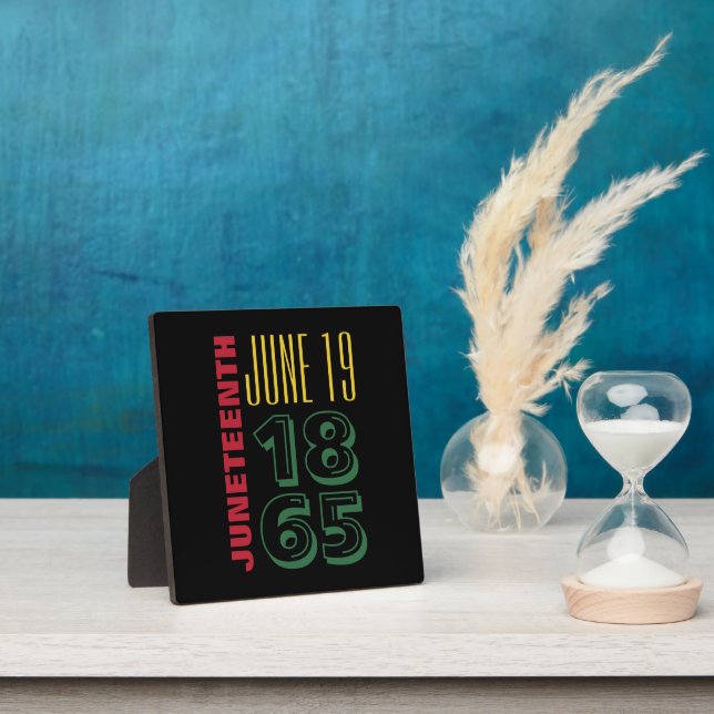 Juneteenth June 19 1865 Typography Black History Plaque (Insitu)