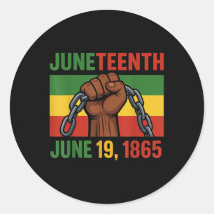 Juneteenth June 19th 1865 Black Freedom Day Flag  Classic Round Sticker