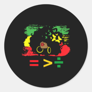 Juneteenth June 19th 1865 Equality Is Greater Than Classic Round Sticker