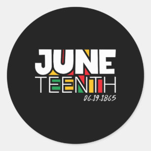 Juneteenth June 19th 1865 Proud Black Freedom Day  Classic Round Sticker