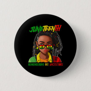 Juneteenth Loc'd Hair Remembering My Ancestor For 6 Cm Round Badge