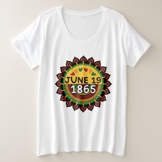 Juneteenth mandala traditional African patterns Plus Size T-Shirt (Design Front)