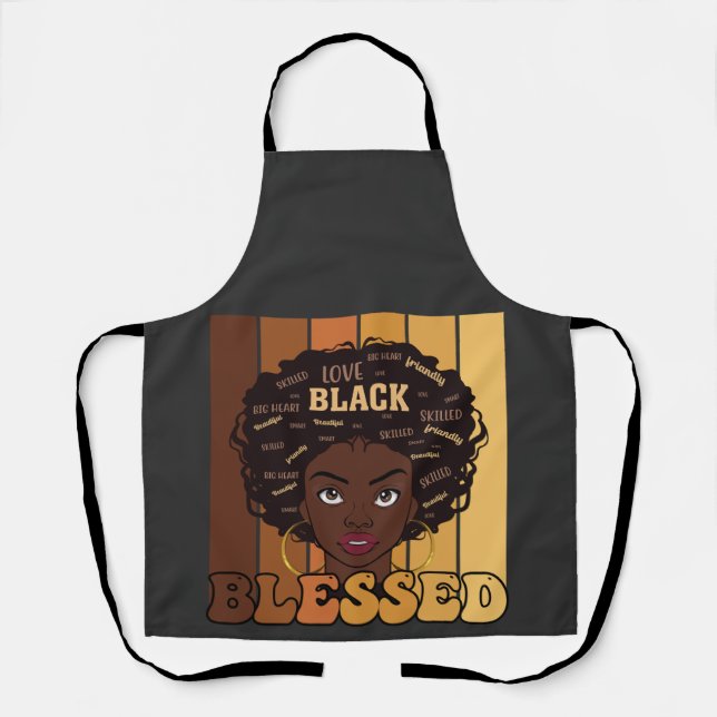 Juneteenth Melanin Black African American Girl Apron (Front)