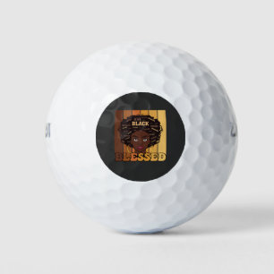 Juneteenth Melanin Black African American Girl Golf Balls