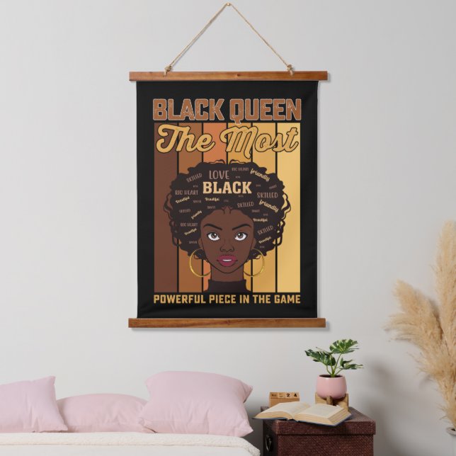 Juneteenth Melanin Black Girl The Most Powerful Hanging Tapestry (Bedroom)