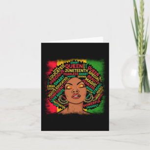 Juneteenth Melanin Black Queen African American La Card