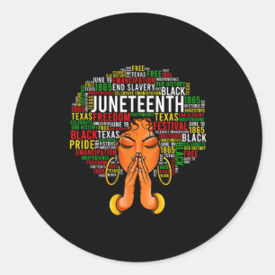 Juneteenth Melanin Black Women Natural Hair Graphi Classic Round Sticker