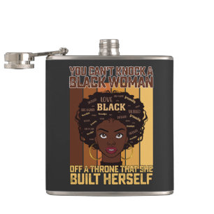 Juneteenth Melanin Can't Knock A Black Woman Hip Flask