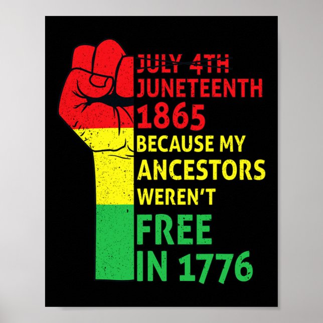Juneteenth My Ancestors Black African Pride Freedo Poster (Front)