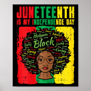 Juneteenth My Independence Day Afro Woman Women Gi Poster