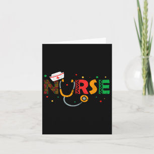 Juneteenth Nurse Stethoscope Melanin Rn Afro Cultu Card